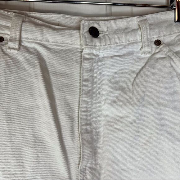 Levis Womens Cut Off White Denim Size 12 High Waist Jean Shorts Beach Summer - Picture 8 of 8